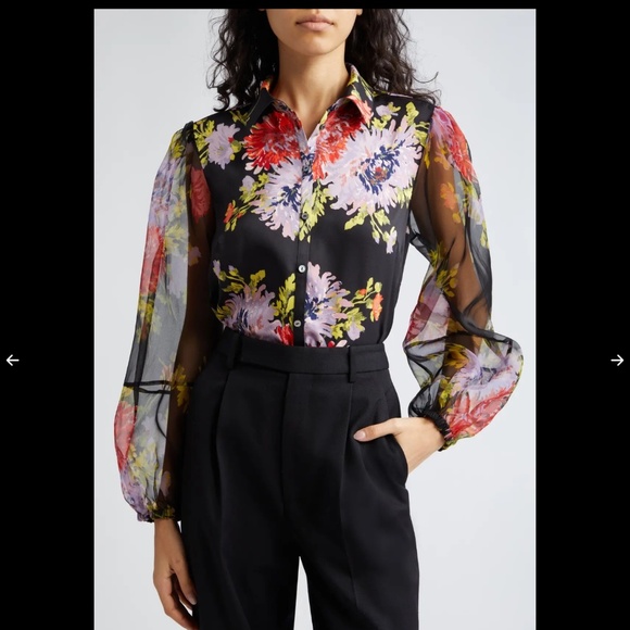 CINQ À SEPT  Lorna Floral Print Shirt - Picture 1 of 5